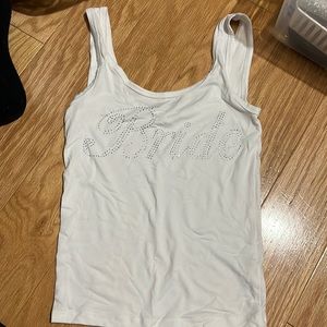 Bride rhinestone tank top